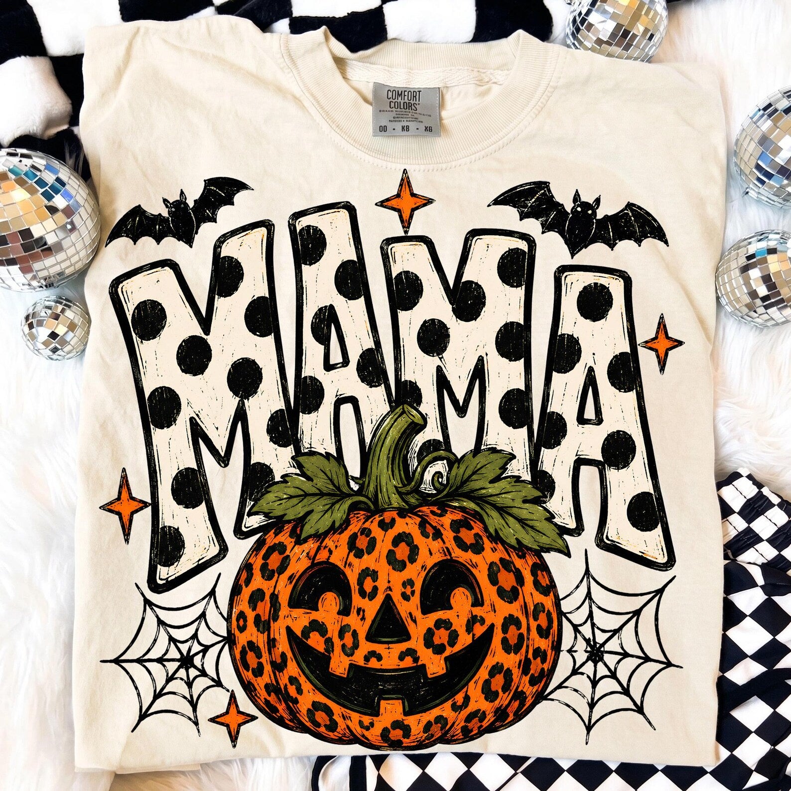 Spooky Polka Dot Mama Graphic T-Shirt