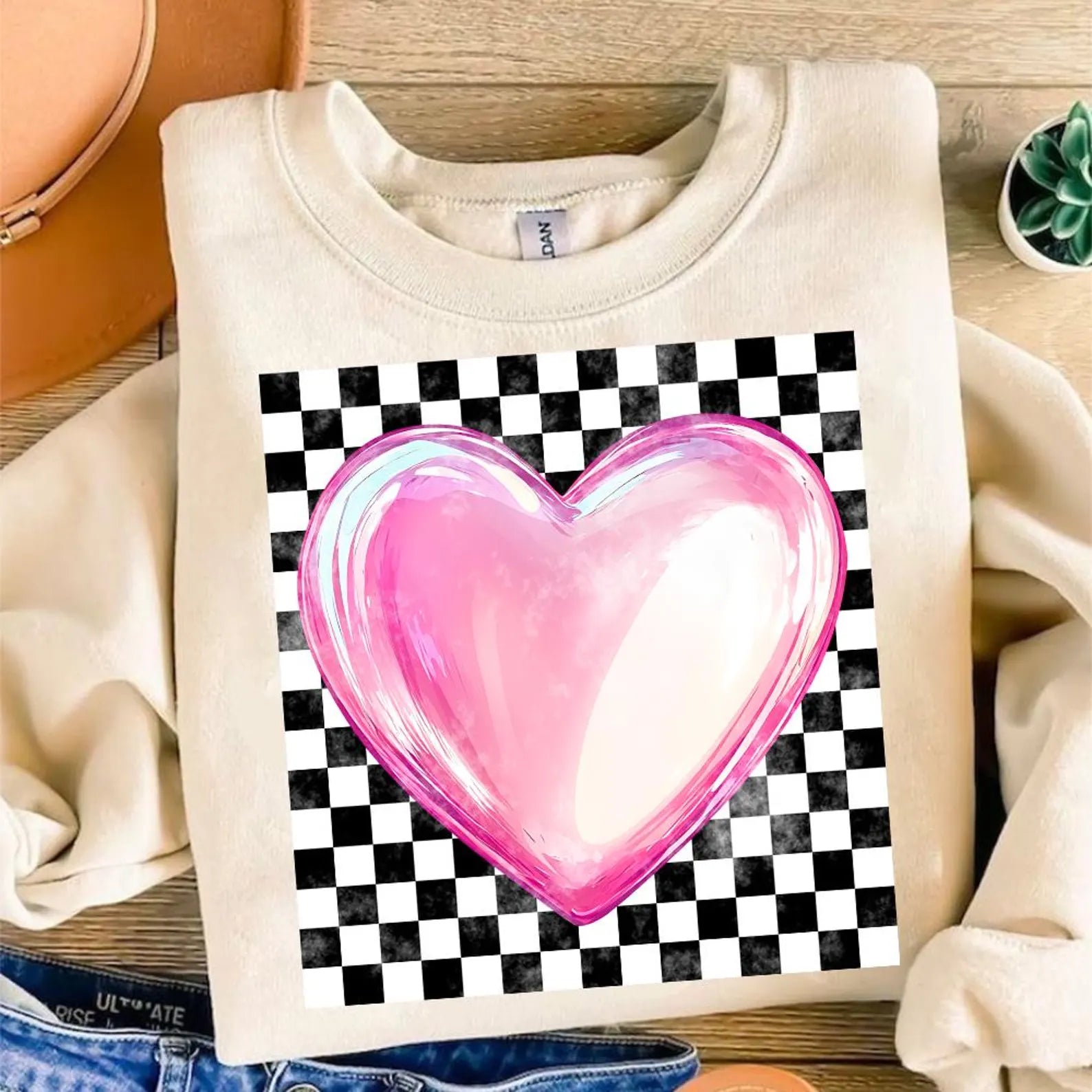 Pink Bubble Heart Graphic T-Shirt