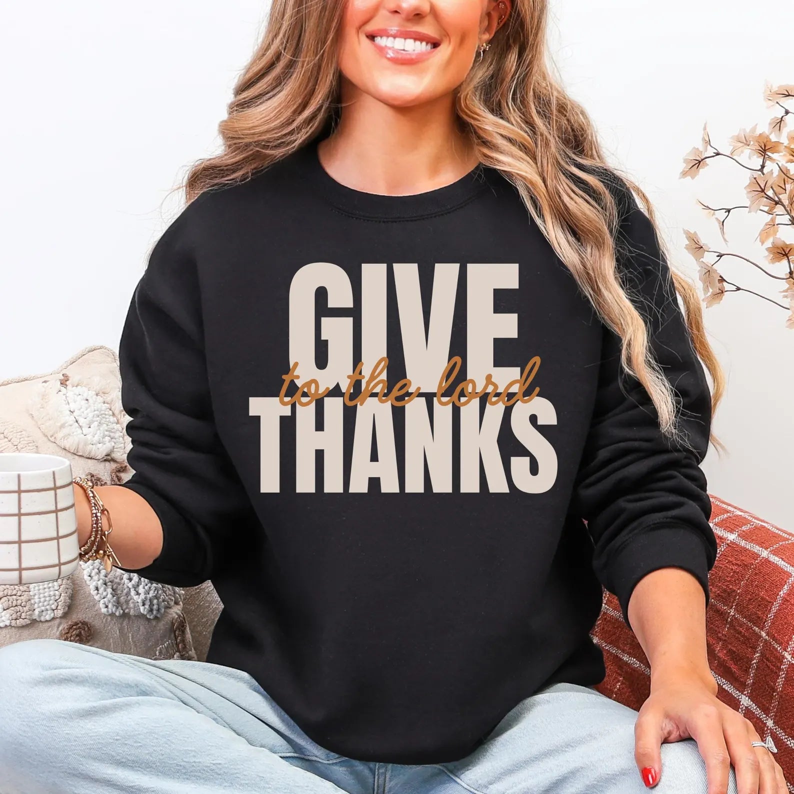 Give Thanks to the Lord Graphic Sweatshirt - 2 Colors!