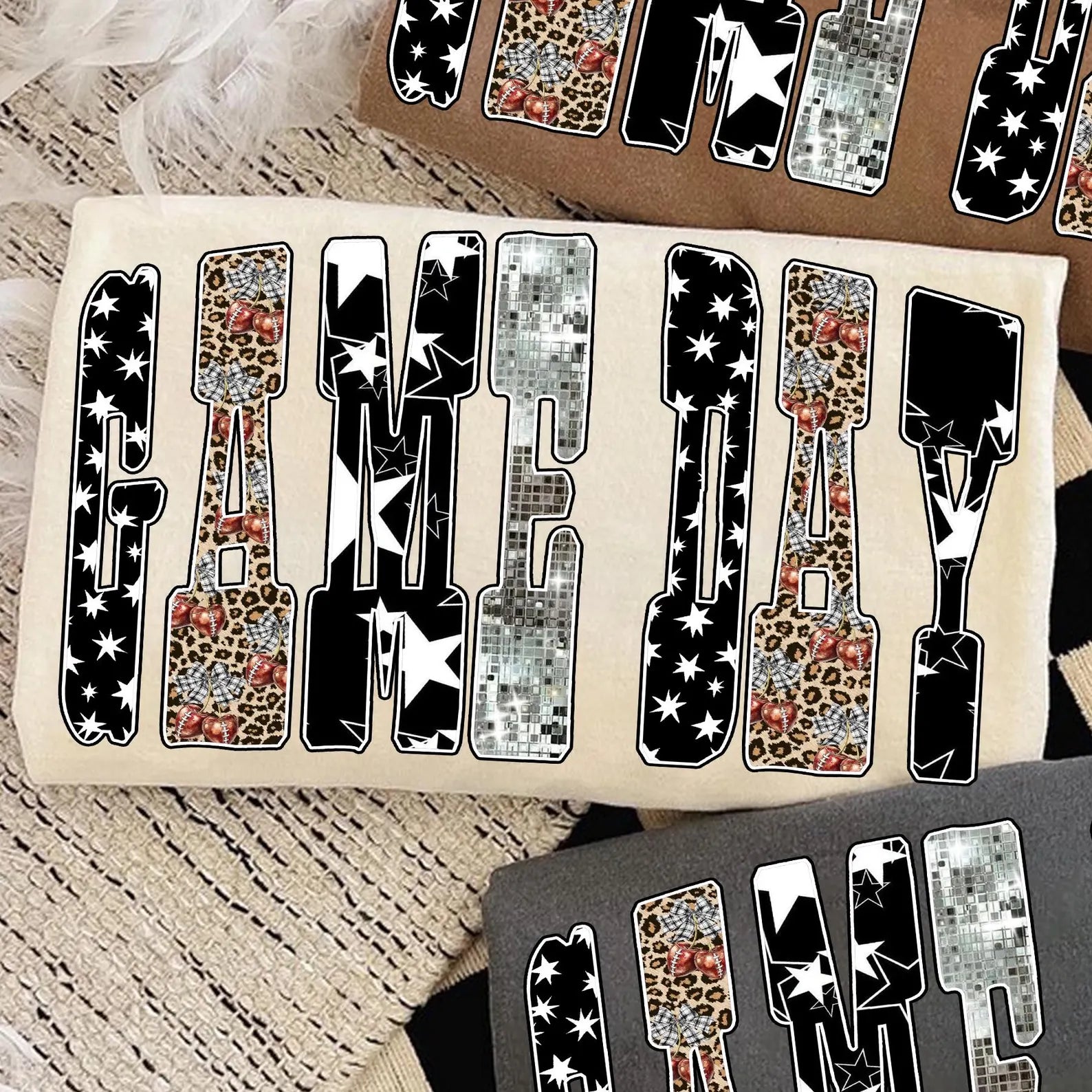 Disco Leopard Game Day Graphic T-Shirt - 3 Colors!