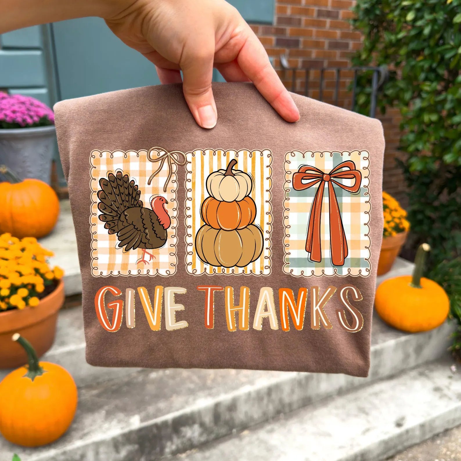 Give Thanks Trio Graphic T-Shirt