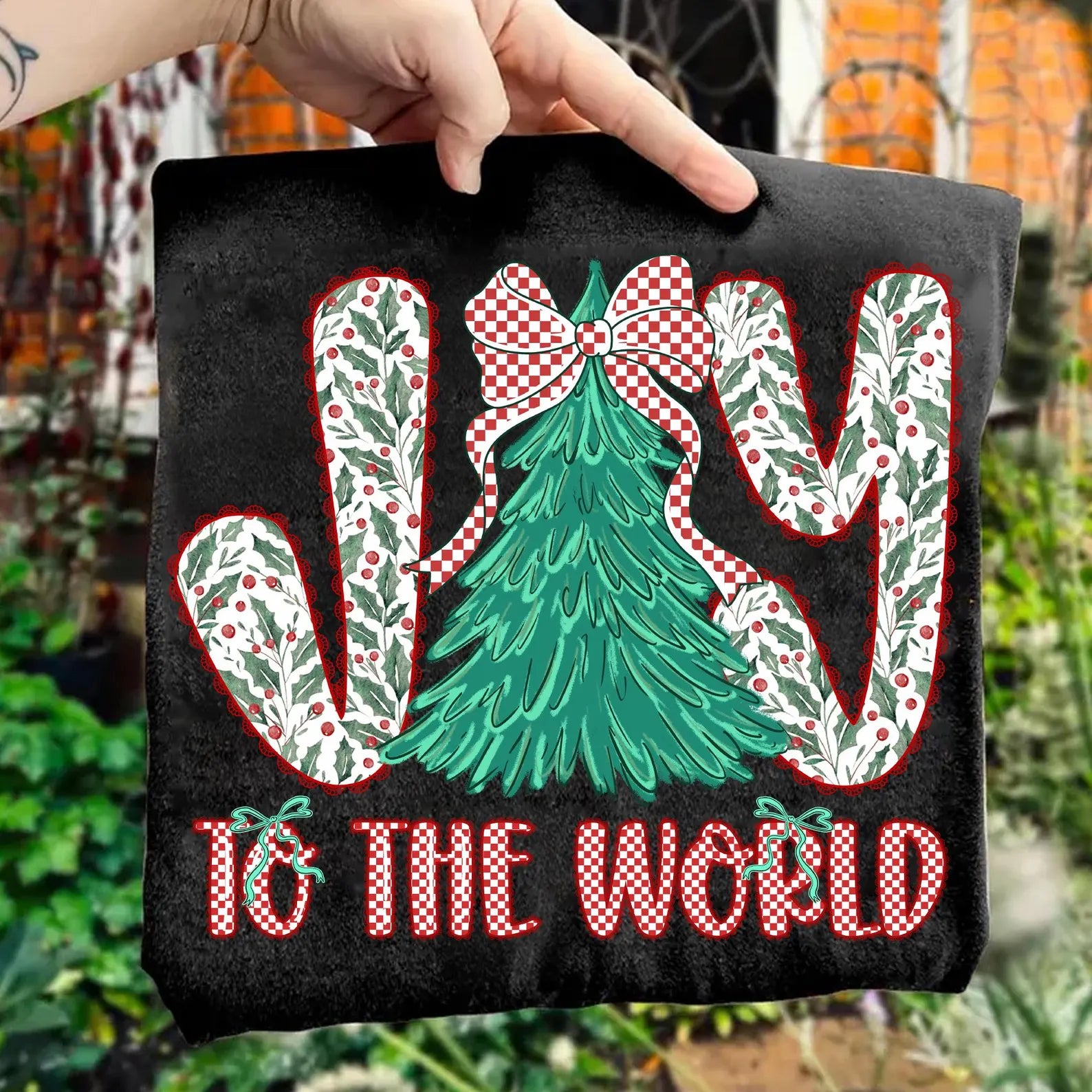 Joy To The World - Coquette Jesus Christmas Graphic T-Shirt