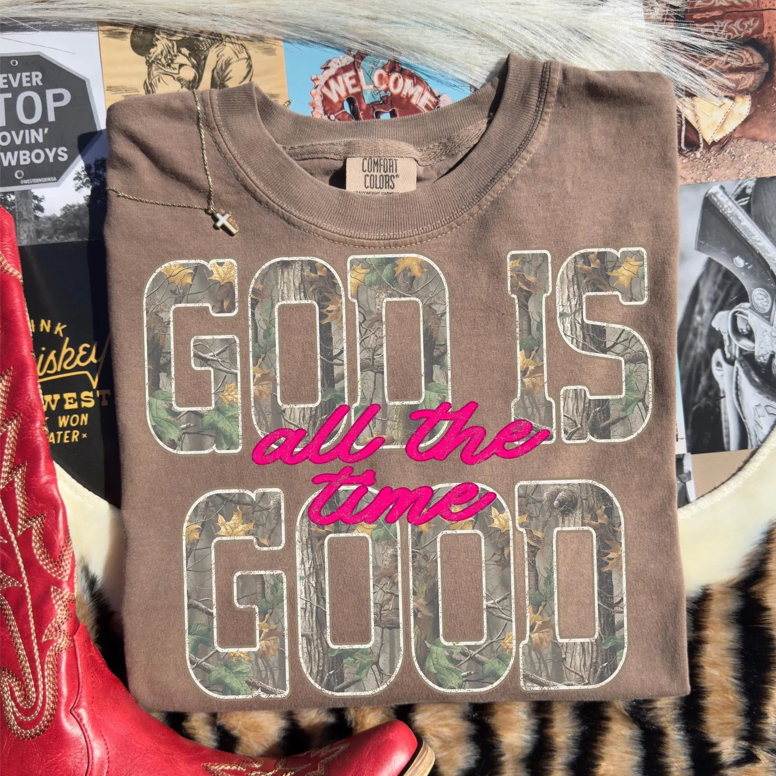 Camouflage God Is Good Graphic T-Shirt