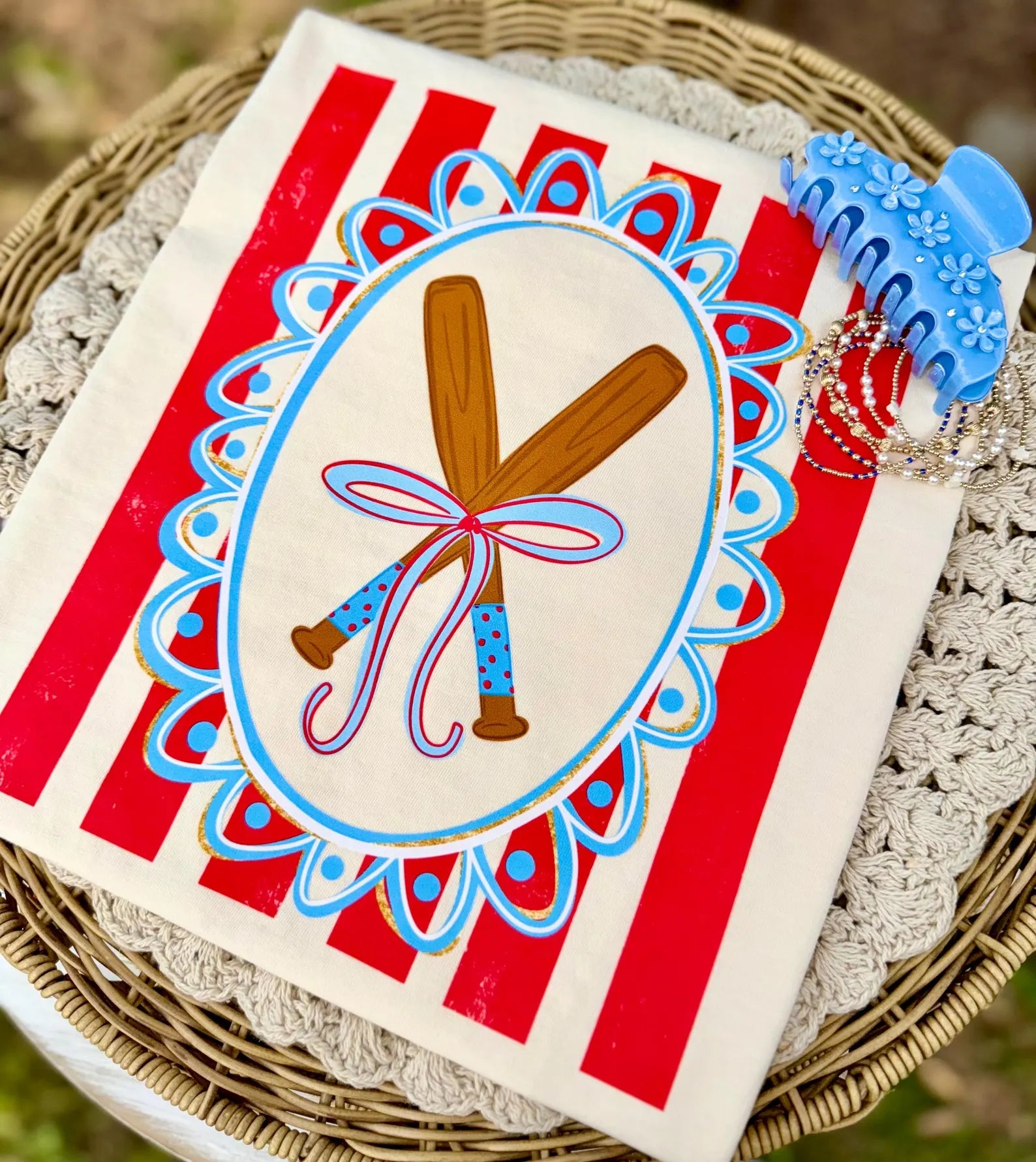 Crossed Baseball Bats Graphic T-Shirt