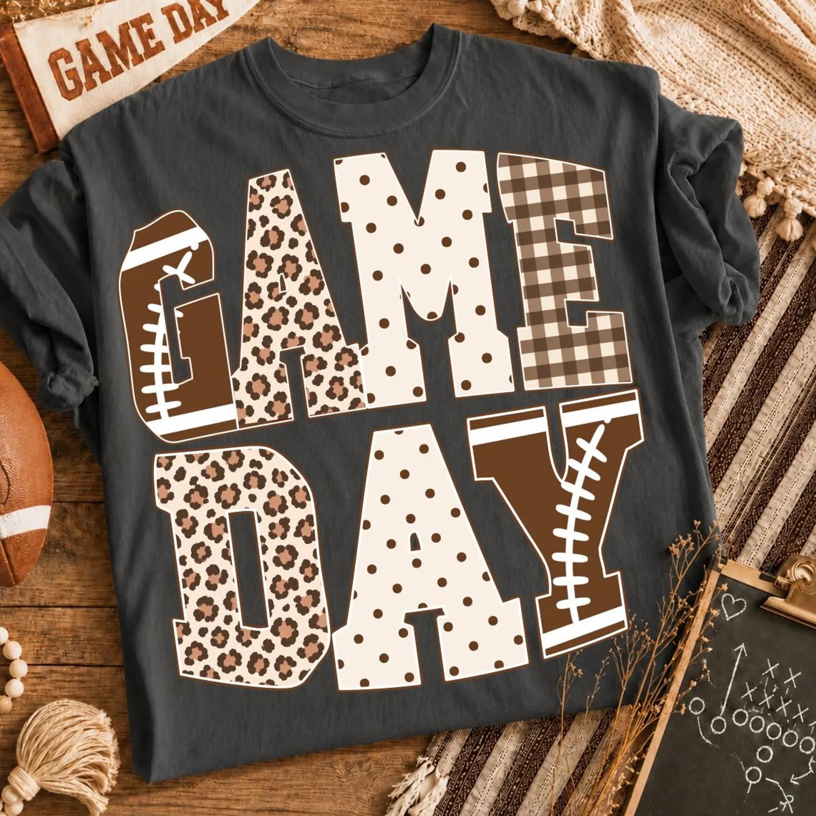 Game Day Gingham Graphic T-Shirt - Multiple Colors!
