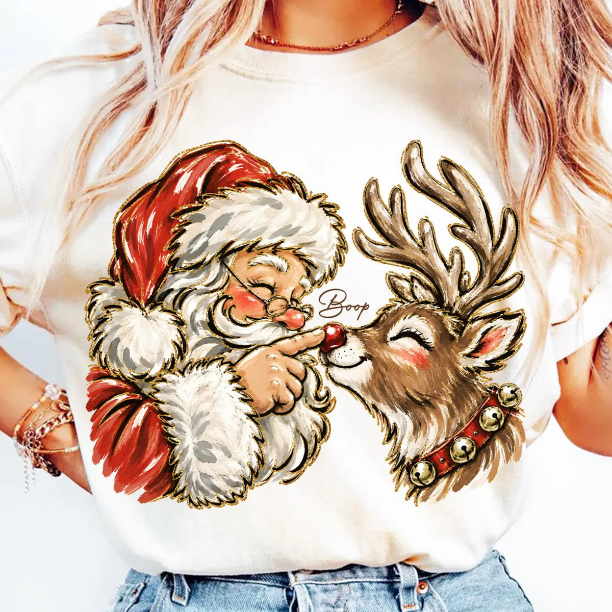 Santa Clause Boop Graphic T-shirt