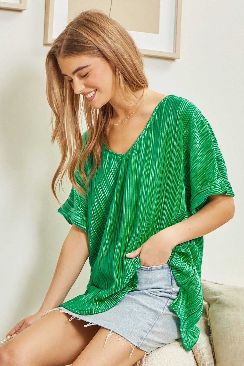 Making It Look Easy Pleated Blouse - Multiple Colors!