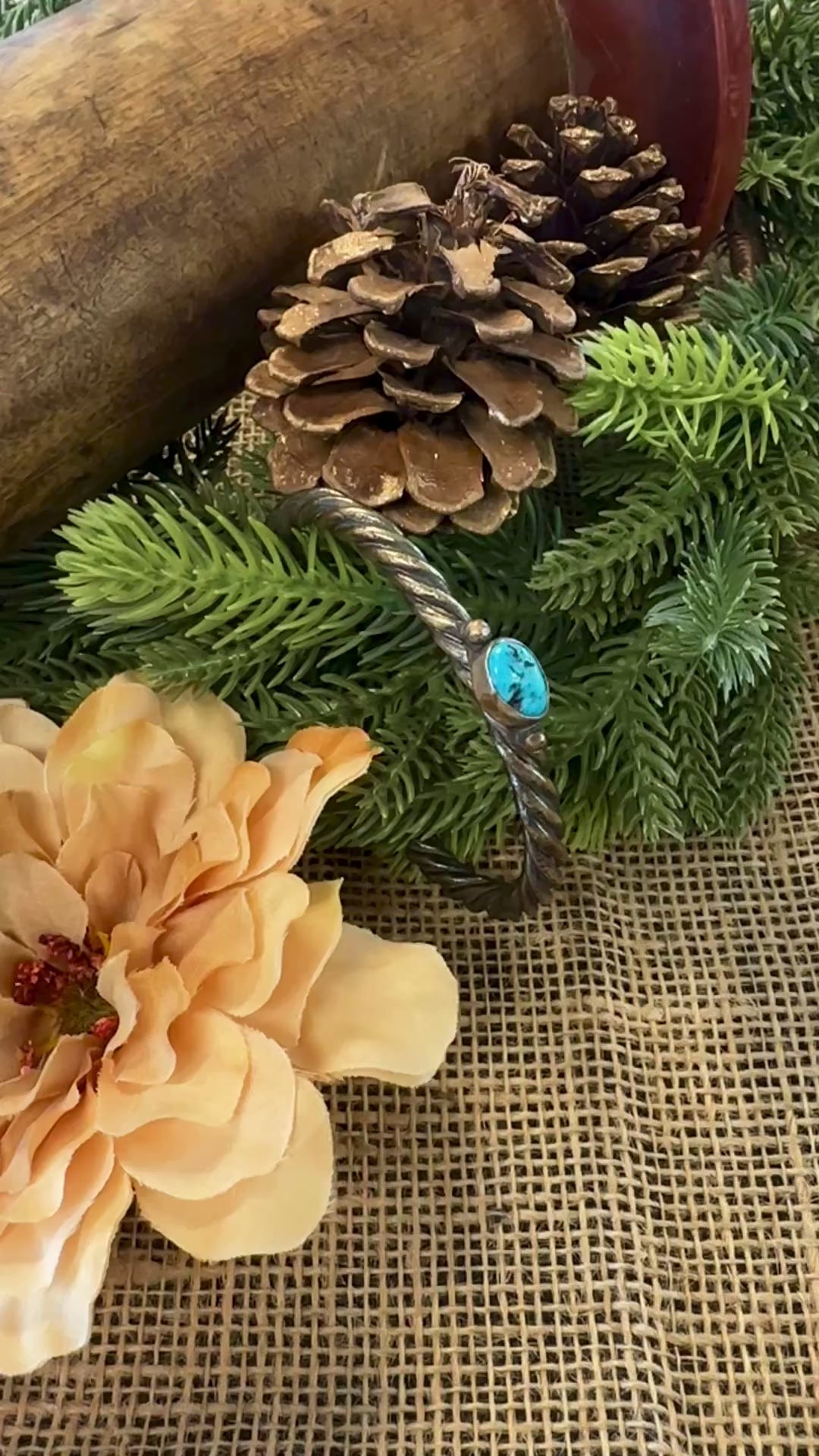 Blue Turquoise Small Stone Sterling Silver Cuff Bracelet