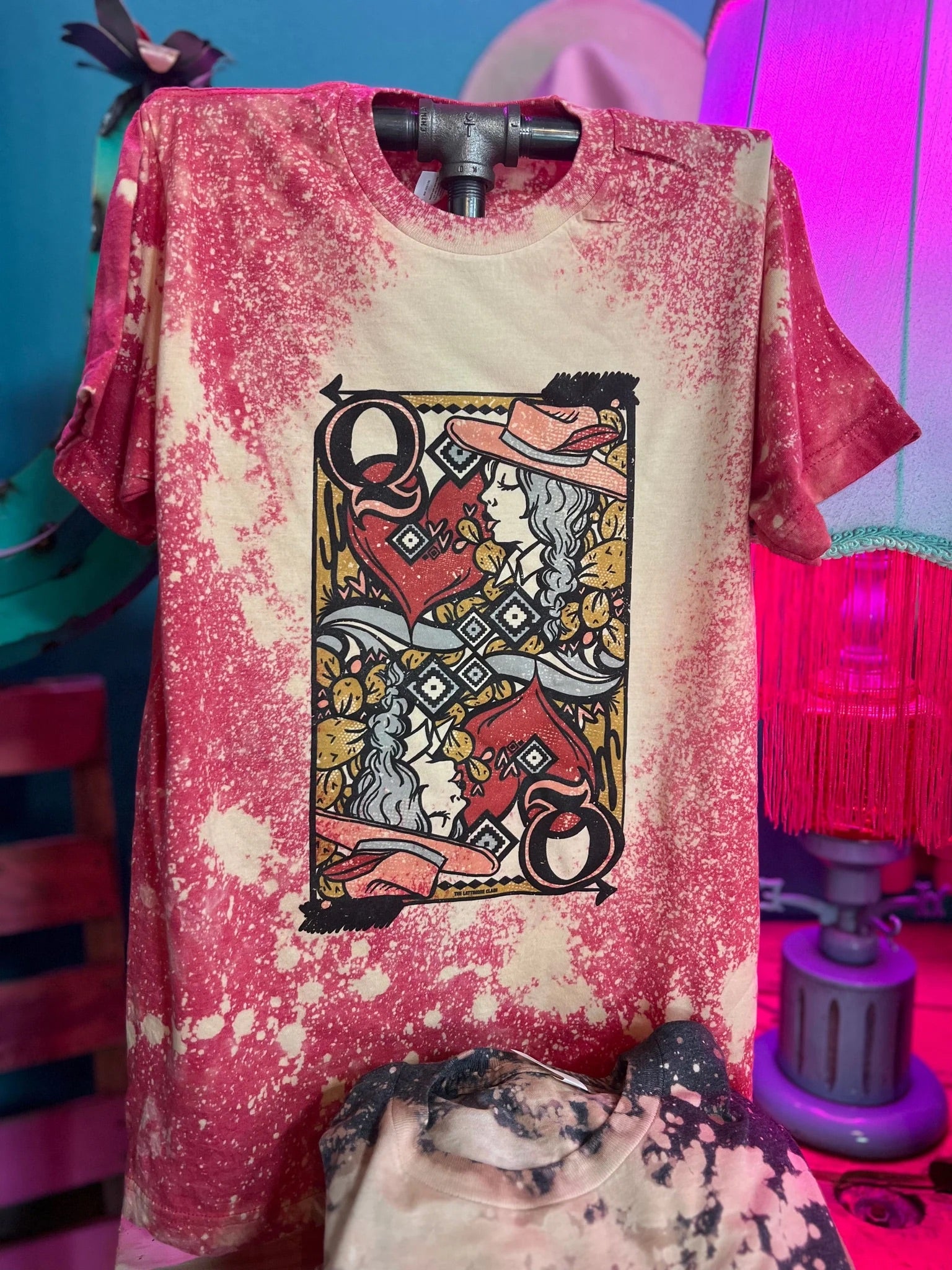 Queen Of Hearts Red Bleached Tee
