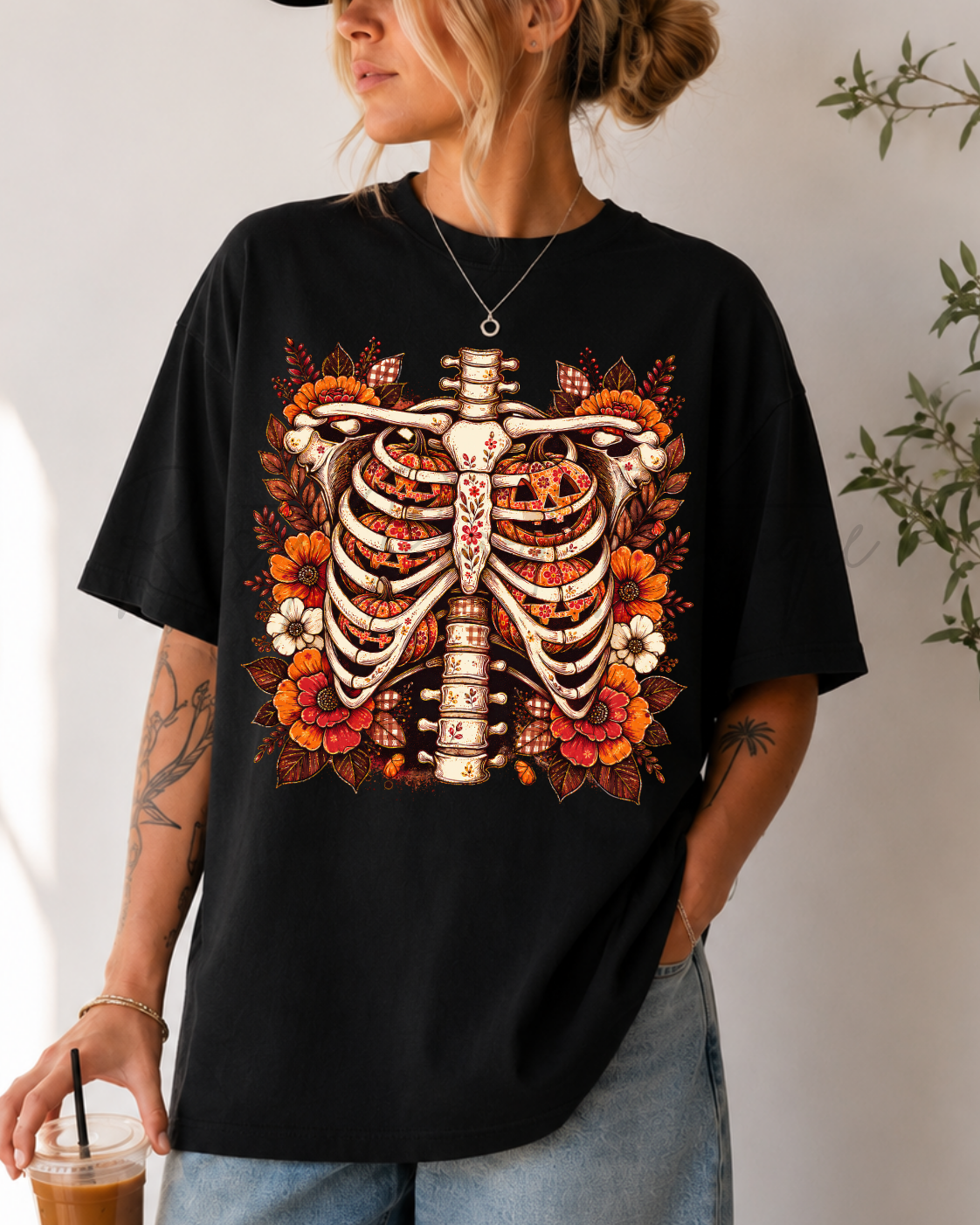 Spooky Skeleton Graphic T-Shirt