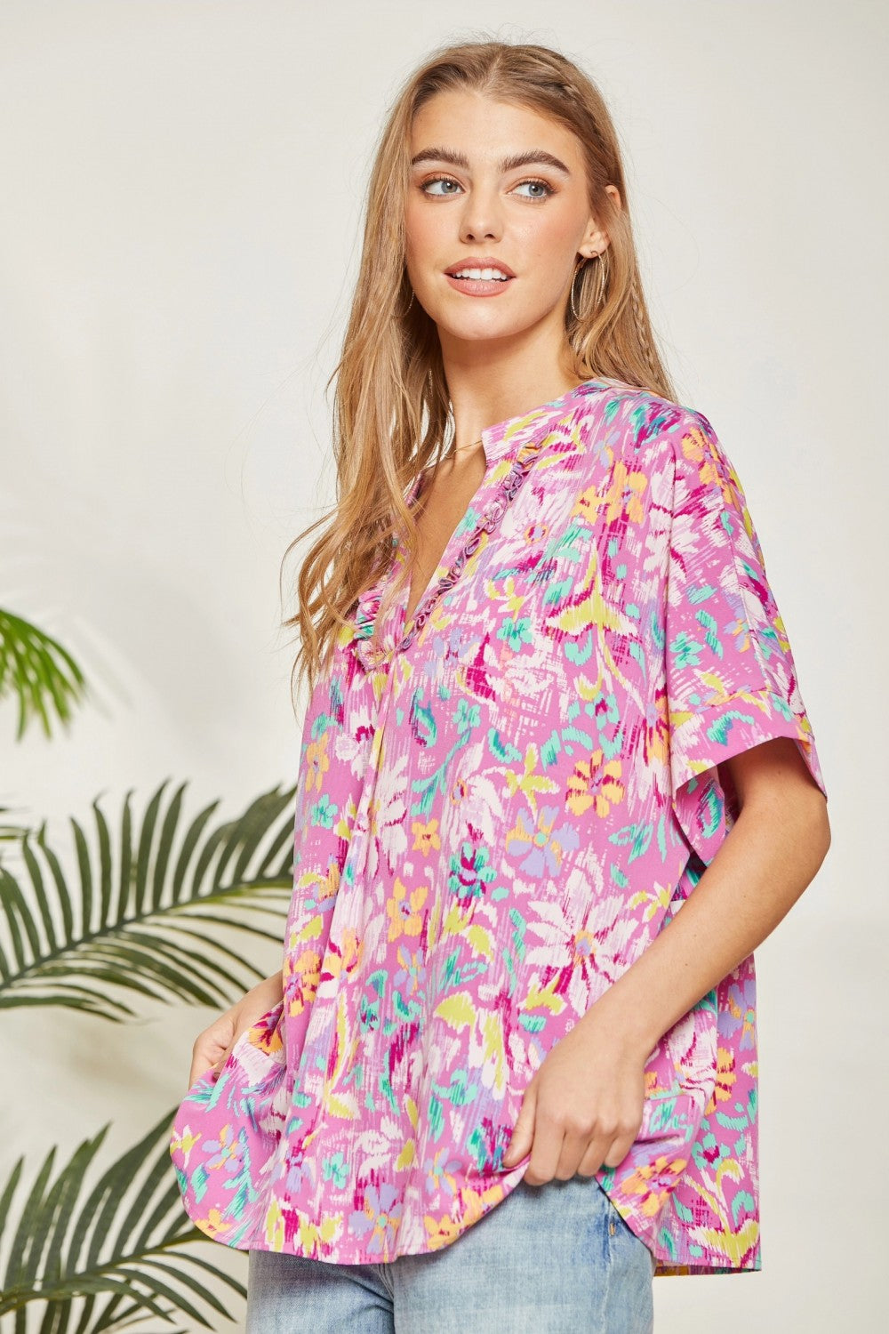 Take It Easy In Pink Blouse