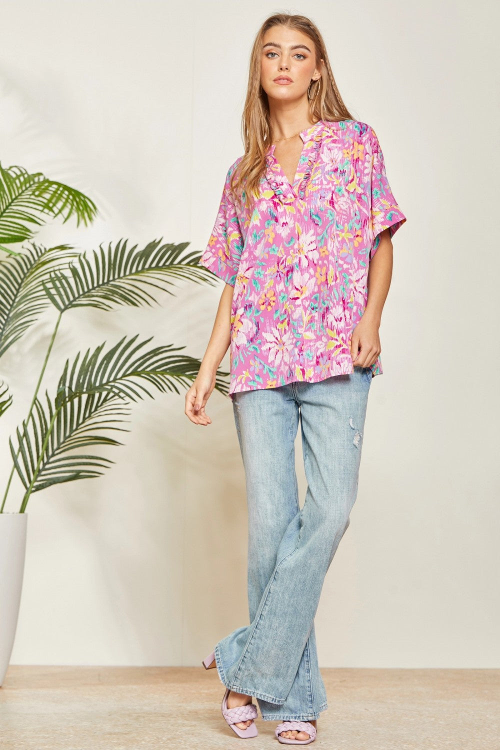 Take It Easy In Pink Blouse