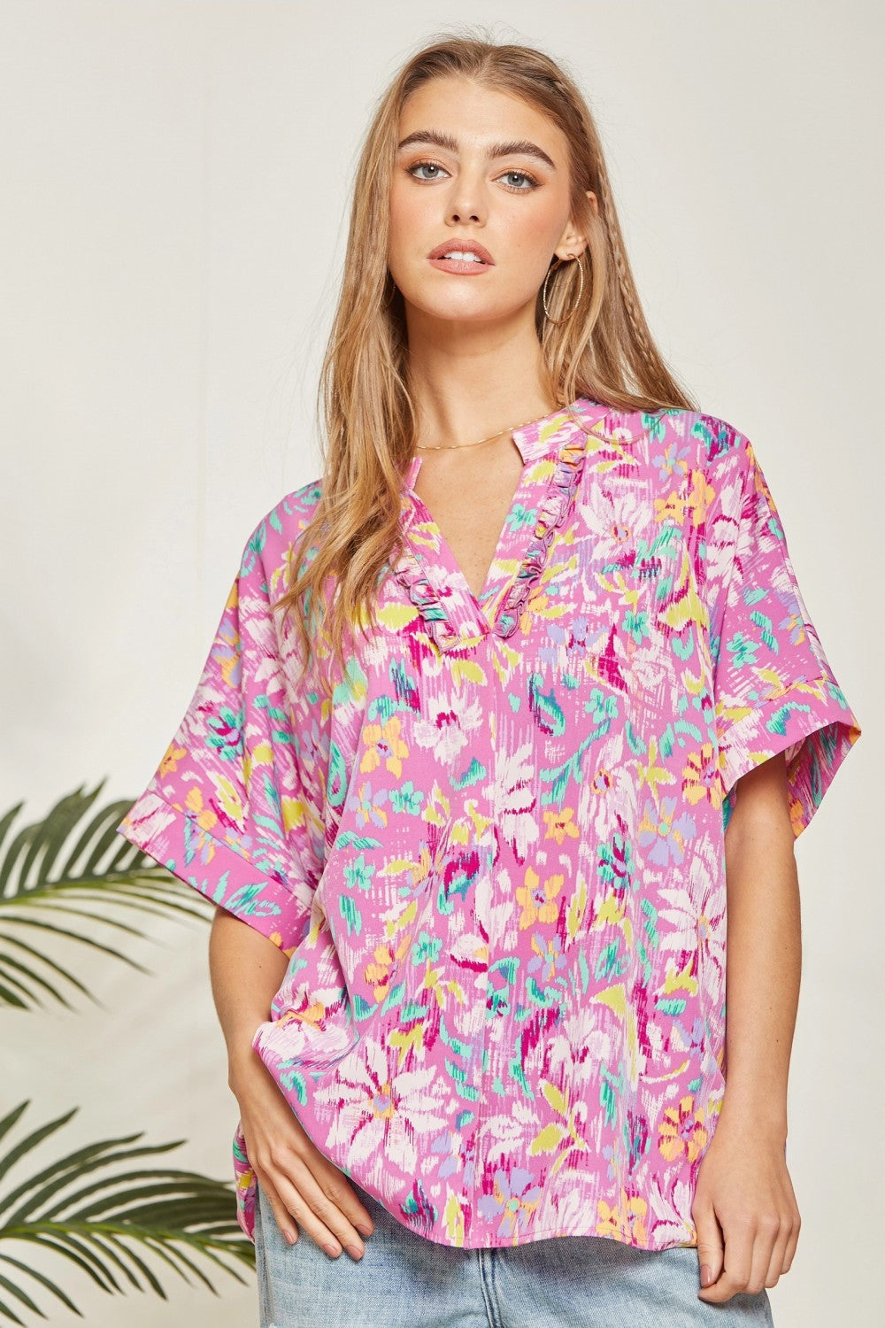 Take It Easy In Pink Blouse
