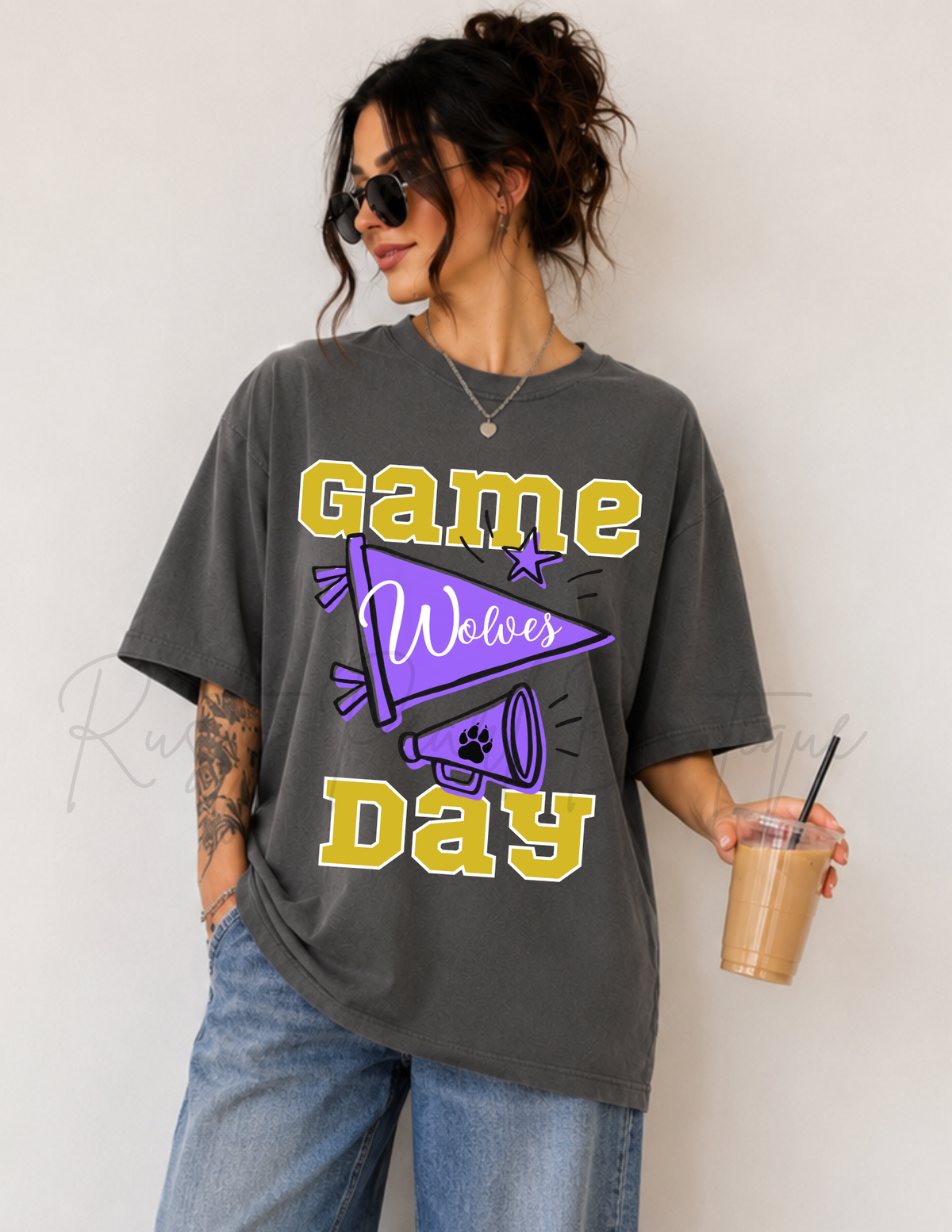 Wolves Football Game Day Graphic T-Shirt