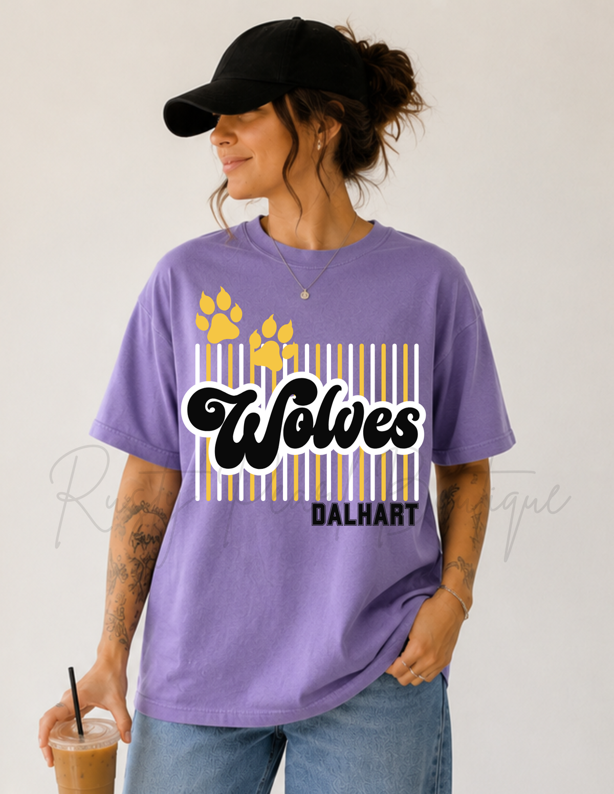 Dalhart Wolves Stripes Graphic T-Shirt
