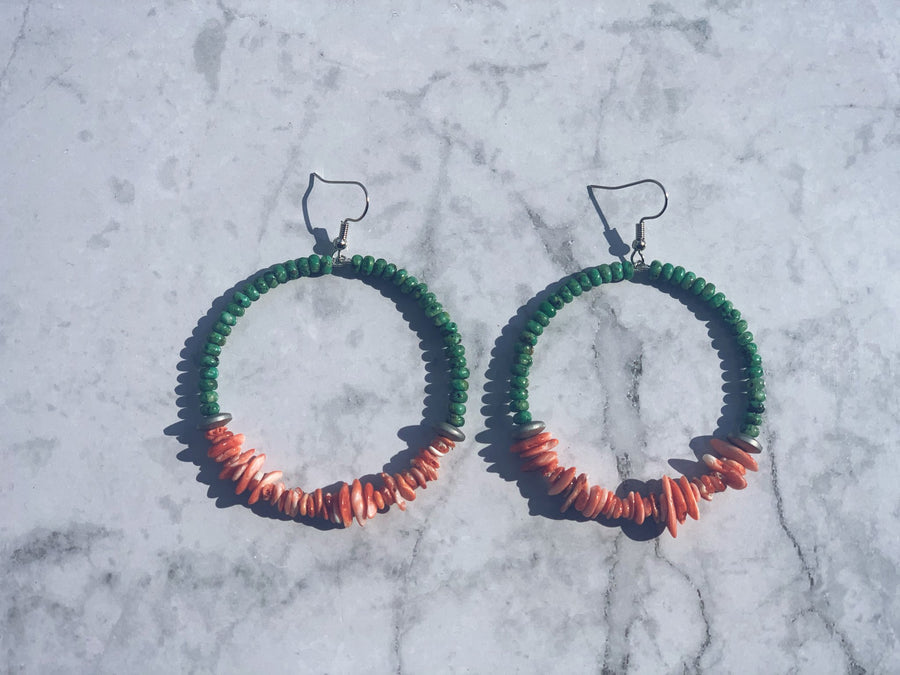Turquoise and Spiny Hoops