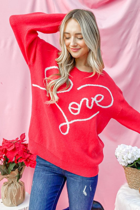 Love Valentine's Day Pullover Sweater Top