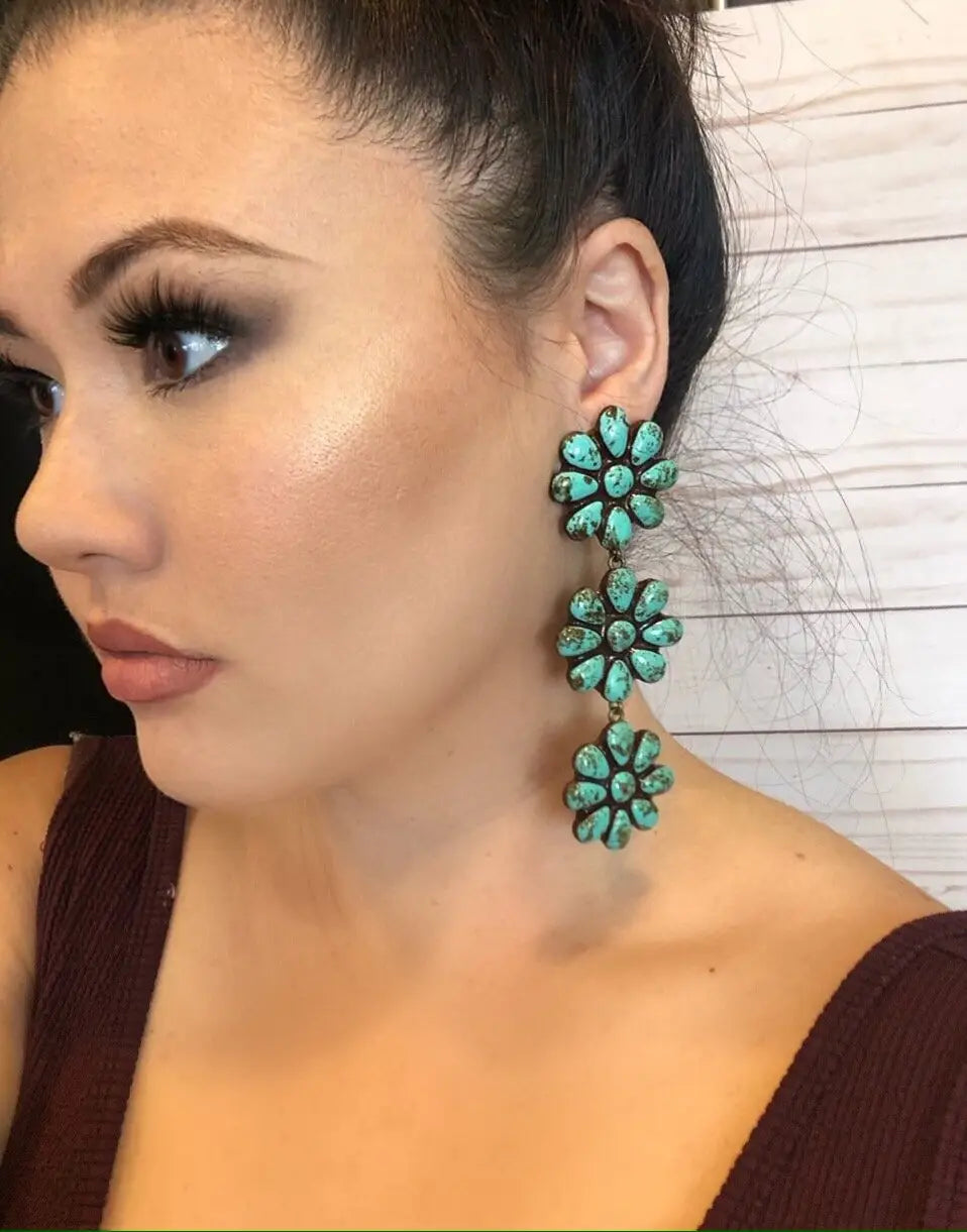 The Wynette Earrings- Turquoise Stone