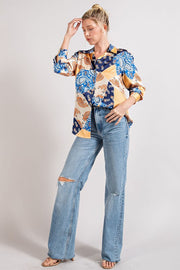More To Love Paisley Button Down Top