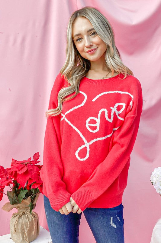Love Valentine's Day Pullover Sweater Top