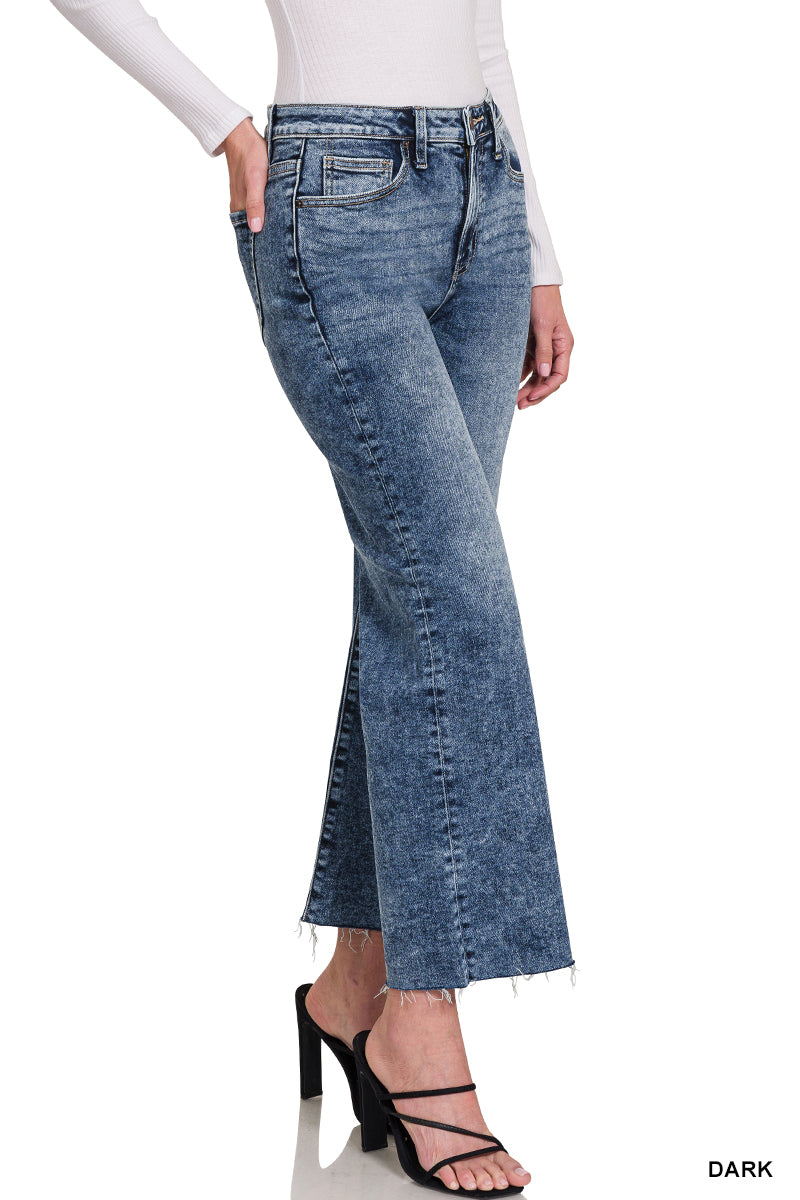 Jersey Raw Hem Denim Pants