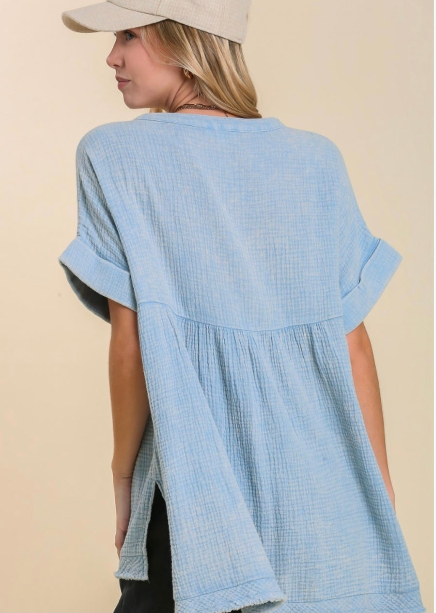 Mineral Wash Tunic Top