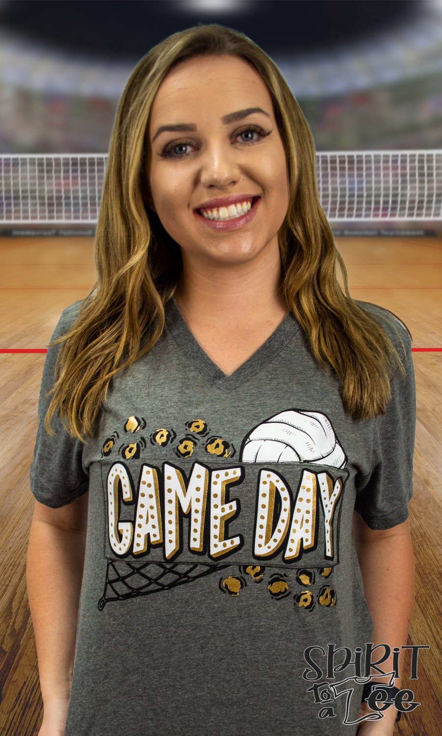 Game Day Volleyball V-Neck Tee