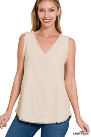 Frayed Edge Sleeveless Top