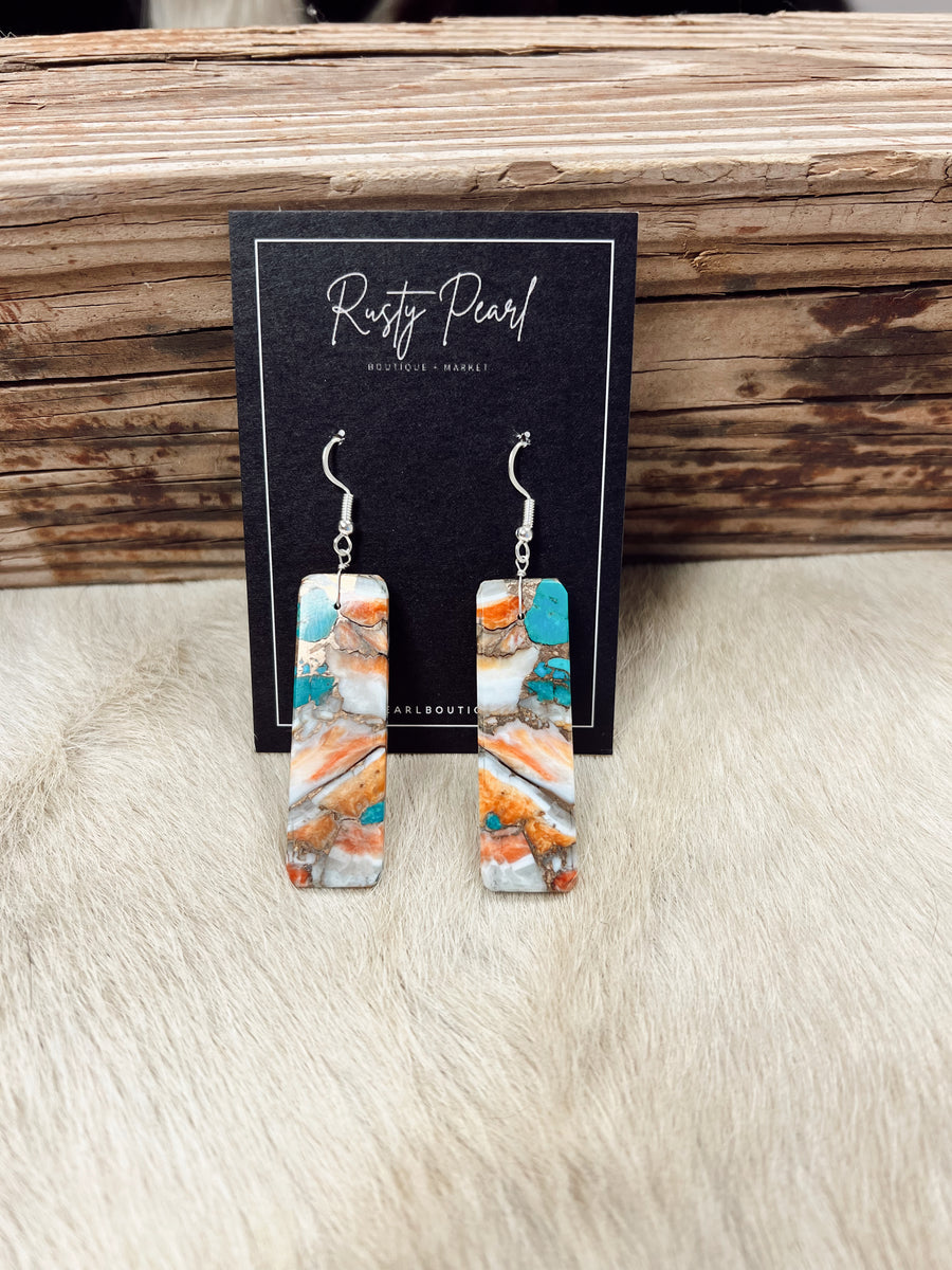 Turquoise Slab Earrings