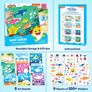Baby Shark Mosaic Sticker Art Kits for Kids - Includes 9 Boards & 9 Sticker