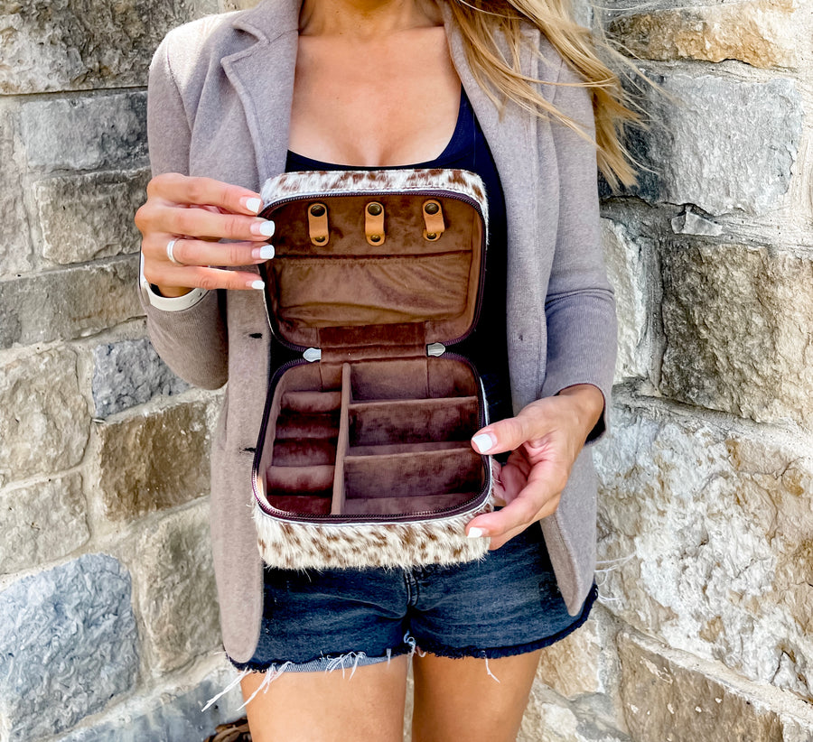 Cowhide Jewelry Storage Box